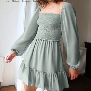 Aritiza Smocked Chiffon Mini Dress